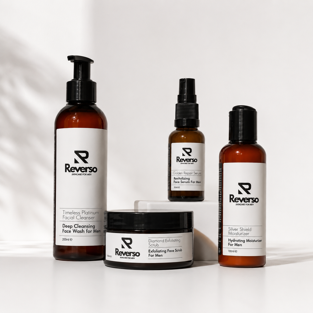 Signature Men's Skincare Set: Cleanse, Exfoliate, Repair & Hydrate