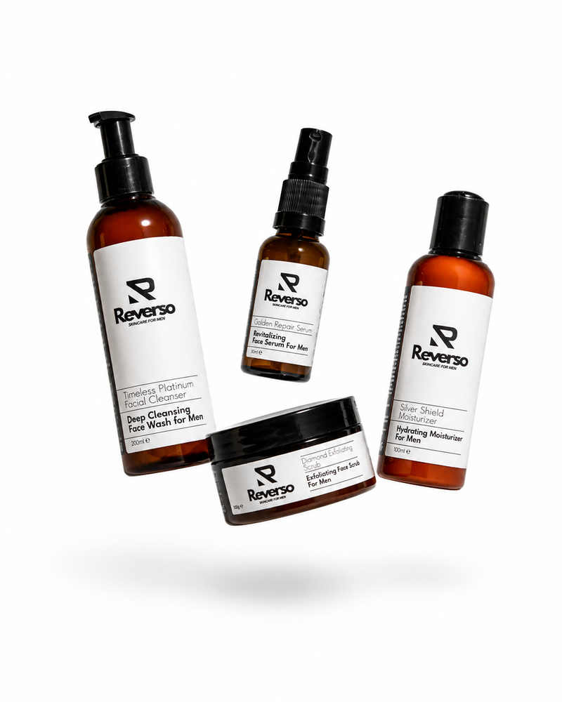 Signature Men's Skincare Set: Cleanse, Exfoliate, Repair & Hydrate